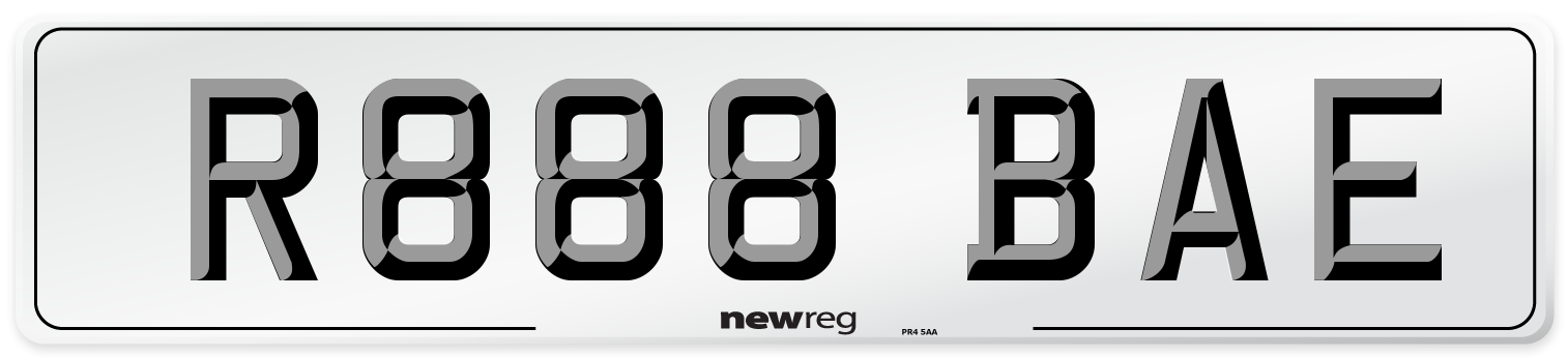 R888 BAE Number Plate from New Reg